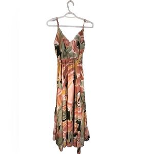 NWT - Goodnight Macaroon 'Payton' High-waist Lace-up Ruffle Maxi Dress